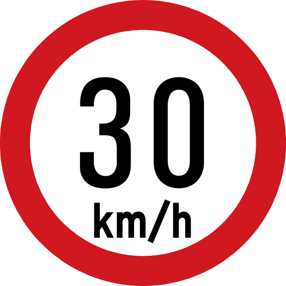 Viteza maximă este de 30 km/h.