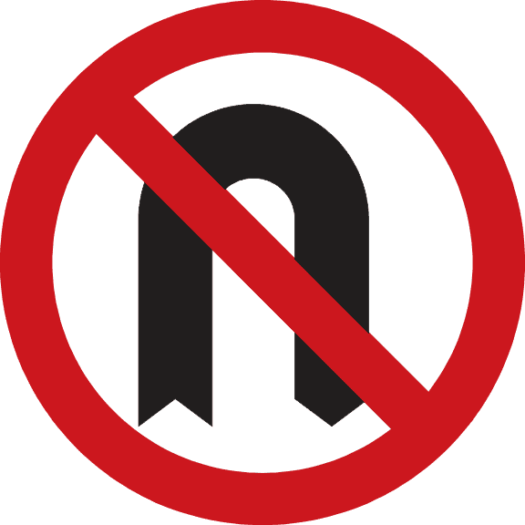 Întoarcerea (U-turn) nu este permisă.